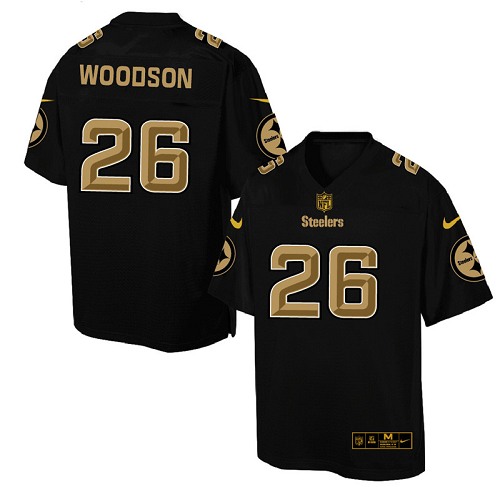 Men's Elite Rod Woodson Nike Jersey Black - #26 Pro Line Gold Collection NFL Pittsburgh Steelers